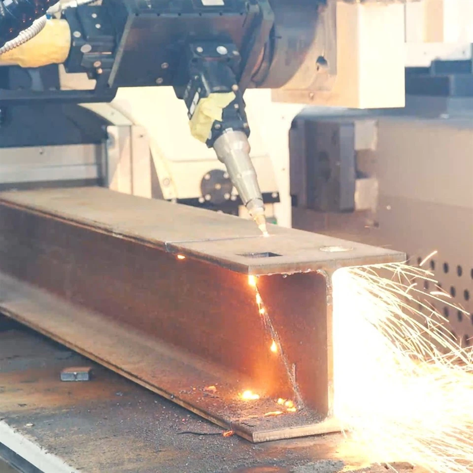 Automatic H Beam 3 Chuck Tube Laser Cutting Machine factory